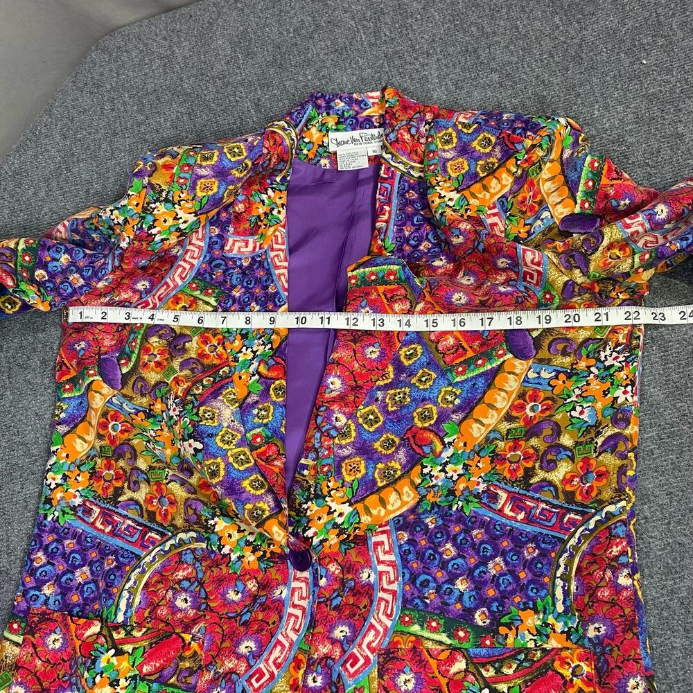 Vintage Diane Von Furstenberg Women’s 10 100% Silk Bohemian Floral Patchwork - Picture 8 of 13